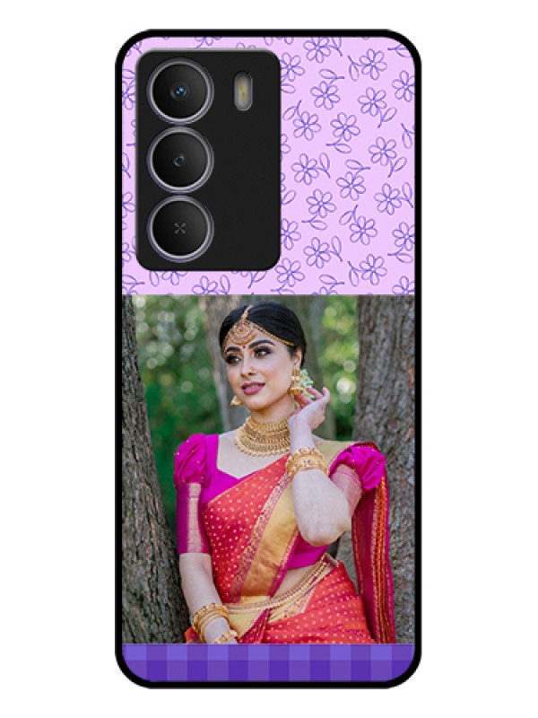 Custom Realme C71 5G Custom Metal Phone Case - Purple Floral Design