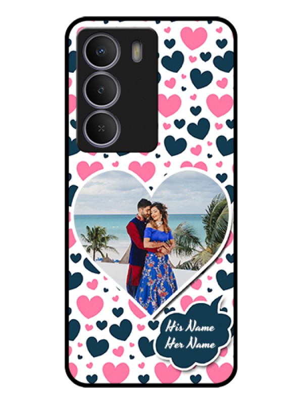 Custom Realme C71 5G Custom Metal Phone Case - Pink & Blue Heart Design