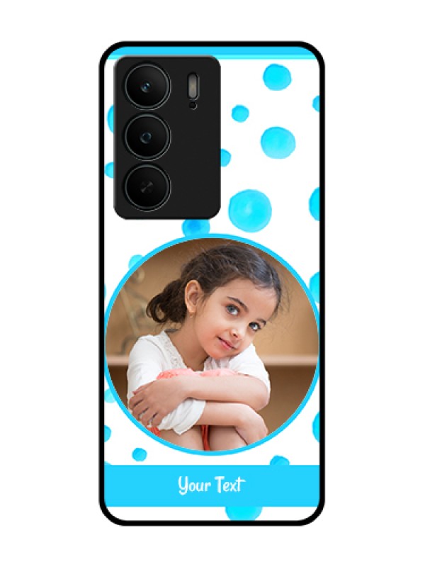 Custom Realme C75 5G Custom Metal Phone Case - Blue Bubbles Pattern Design