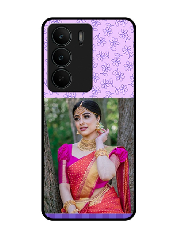 Custom Realme C75 5G Custom Metal Phone Case - Purple Floral Design