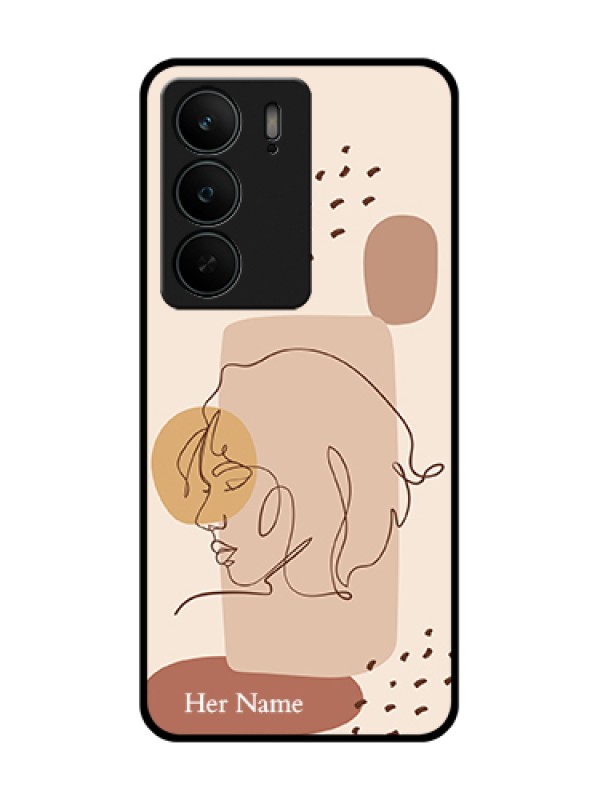 Custom Realme C75 5G Custom Metal Phone Case - Calm Woman Line Art Design