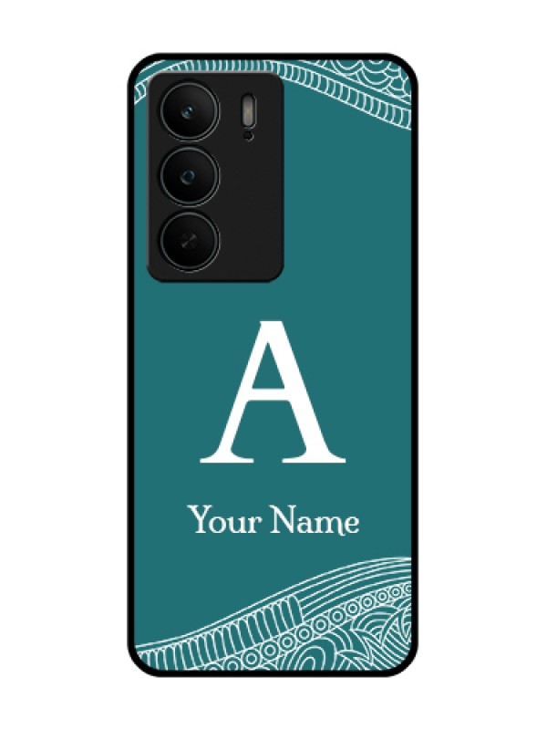 Custom Realme C75 5G Custom Metal Phone Case - Line Art Pattern With Custom Name Design