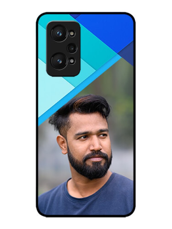 Custom Realme GT 2 Custom Metal Phone Case - Blue Pattern Design