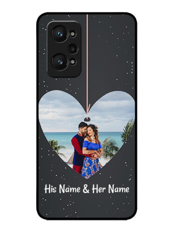 Custom Realme GT 2 Custom Metal Phone Case - Hanging Heart Design