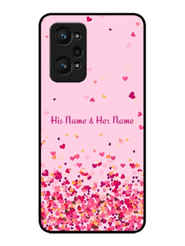 Custom Realme GT 2 Custom Metal Phone Case - Floating Hearts Design