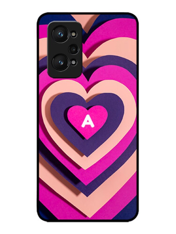 Custom Realme GT 2 Custom Metal Phone Case - Cute Heart Pattern Design