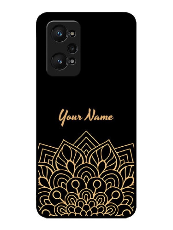 Custom Realme GT 2 Custom Metal Phone Case - Golden Mandala Design