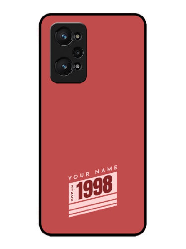 Custom Realme GT 2 Custom Metal Phone Case - Red Custom Year Of Birth Design