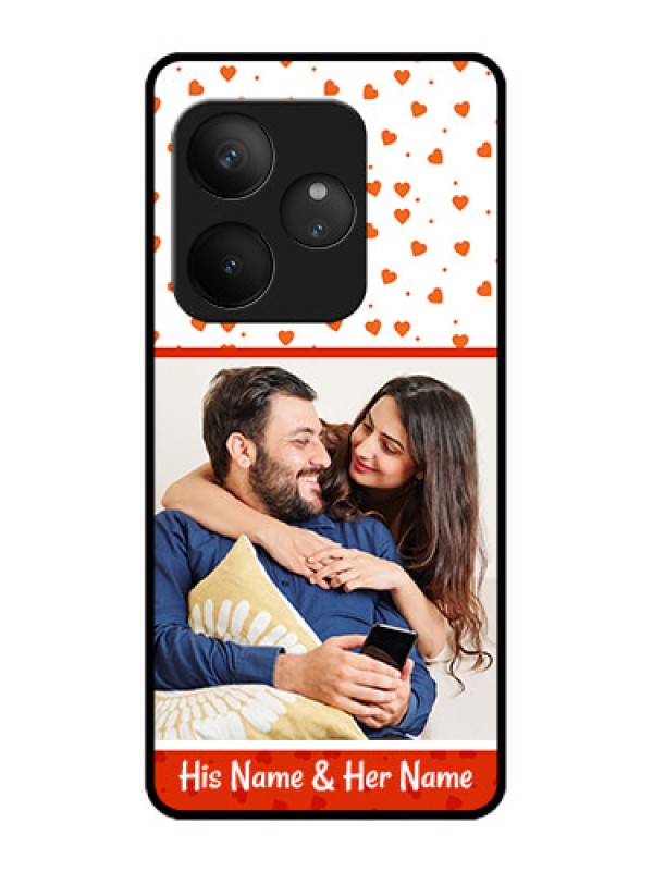 Custom Realme GT 6 Custom Metal Phone Case - Orange Love Symbol Design