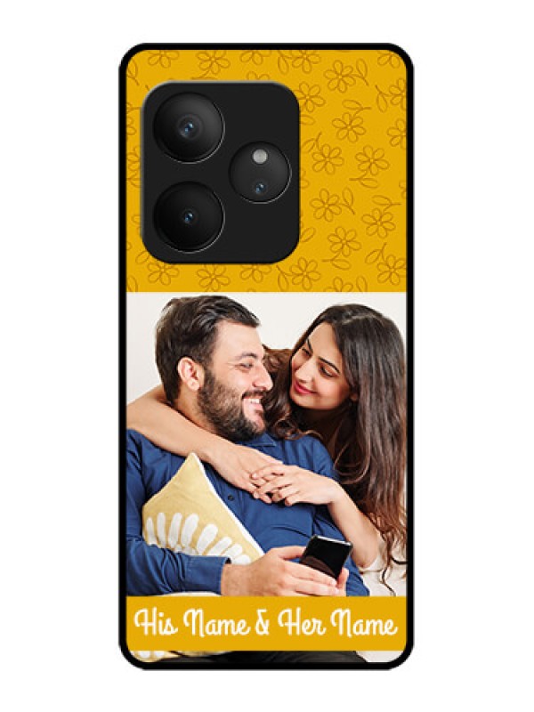 Custom Realme GT 6 Custom Metal Phone Case - Yellow Floral Design
