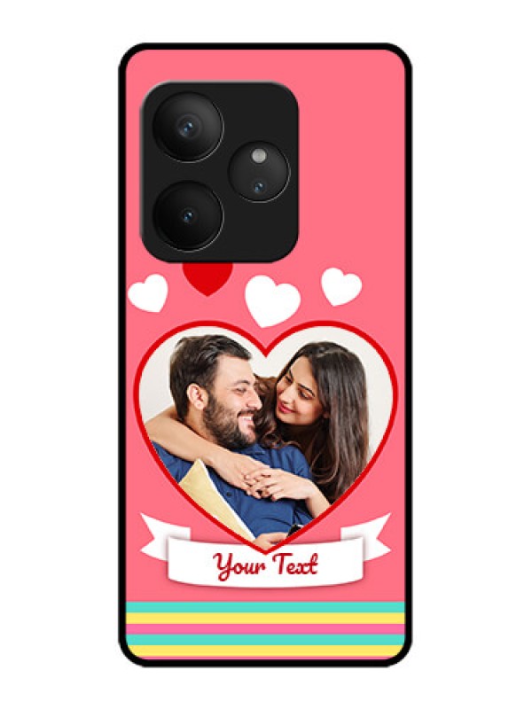 Custom Realme GT 6 Custom Metal Phone Case - Love Shapes Doodle Design