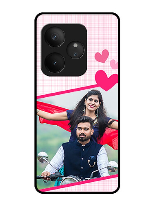 Custom Realme GT 6 Custom Metal Phone Case - Love Shape Heart Design