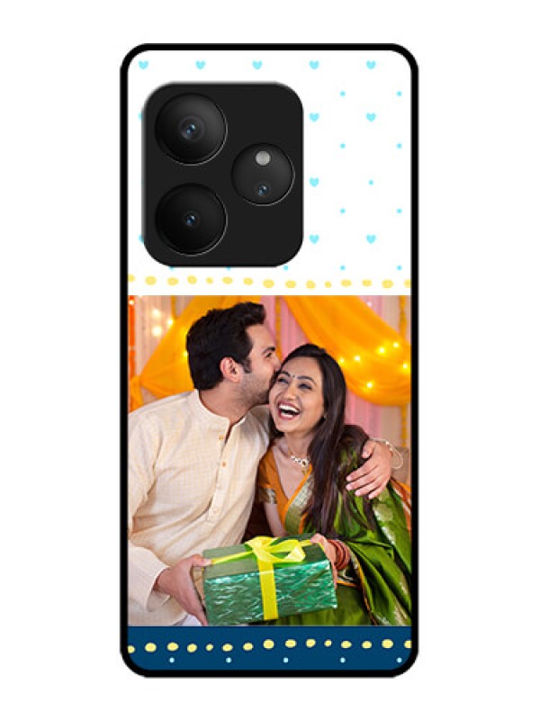 Custom Realme GT 6 Custom Metal Phone Case - White And Blue Abstract Design