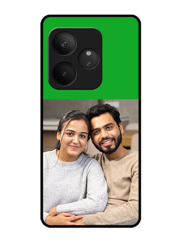 Custom Realme GT 6 Custom Metal Phone Case - Green Pattern Design