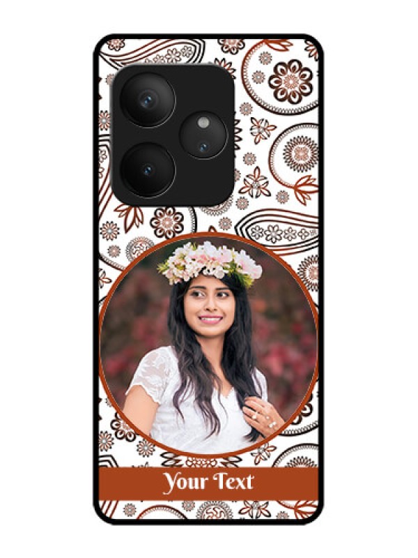 Custom Realme GT 6 Custom Metal Phone Case - Abstract Flower Design