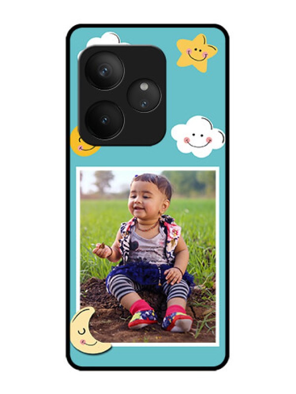 Custom Realme GT 6 Custom Metal Phone Case - Smiley Kids Stars Design