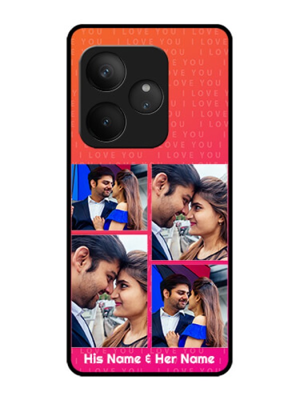 Custom Realme GT 6 Custom Metal Phone Case - I Love You Pink Design