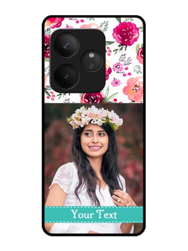 Custom Realme GT 6 Custom Metal Phone Case - Water Colors Floral Design