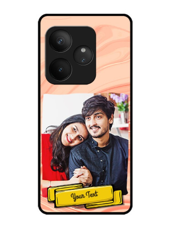 Custom Realme GT 6 Custom Metal Phone Case - Marble Texture Design