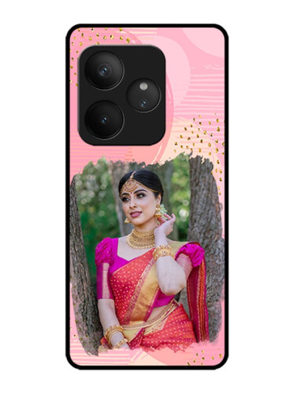 Custom Realme GT 6 Custom Metal Phone Case - Gold Glitter Splash Design