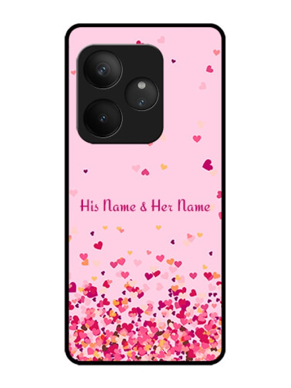 Custom Realme GT 6 Custom Metal Phone Case - Floating Hearts Design