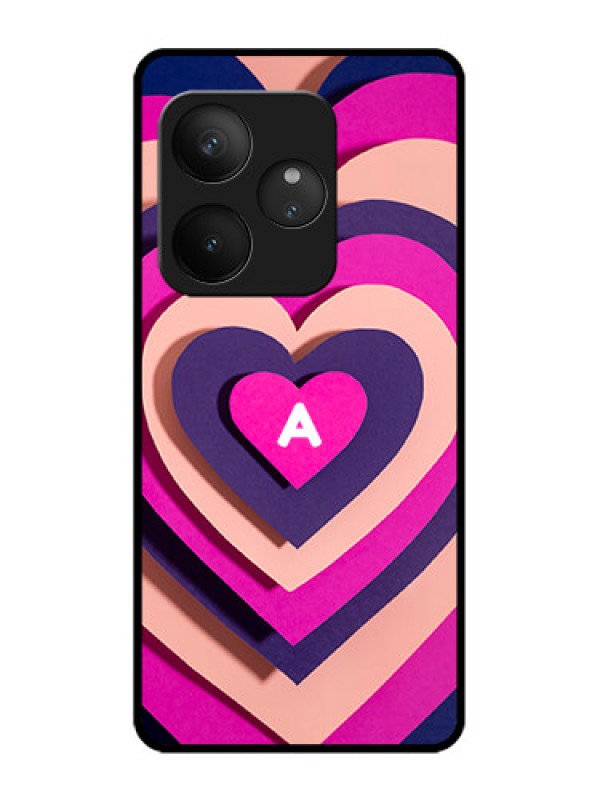 Custom Realme GT 6 Custom Metal Phone Case - Cute Heart Pattern Design