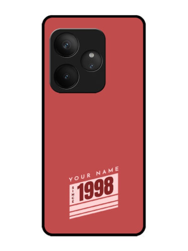 Custom Realme GT 6 Custom Metal Phone Case - Red Custom Year Of Birth Design