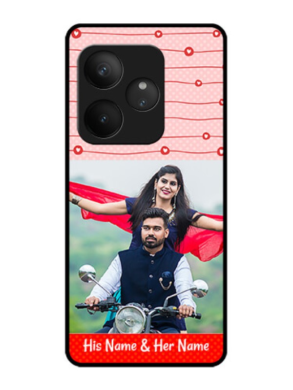 Custom Realme GT 6T 5G Custom Metal Phone Case - Red Pattern Case Design