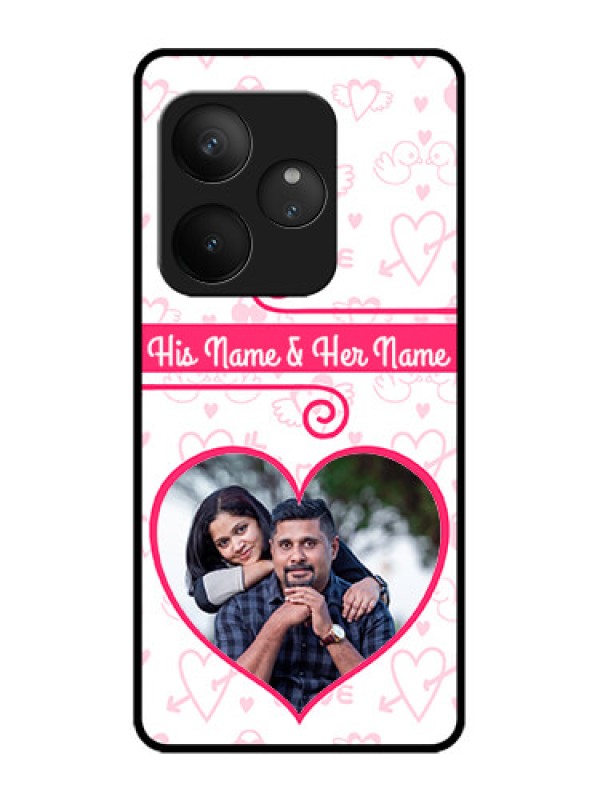 Custom Realme GT 6T 5G Custom Metal Phone Case - Heart Shape Love Design