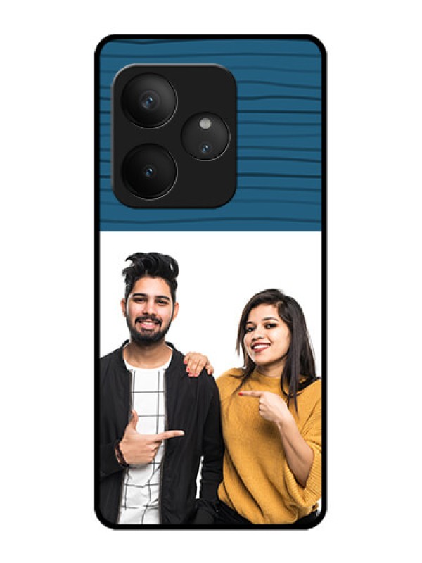 Custom Realme GT 6T 5G Custom Metal Phone Case - Blue Pattern Cover Design