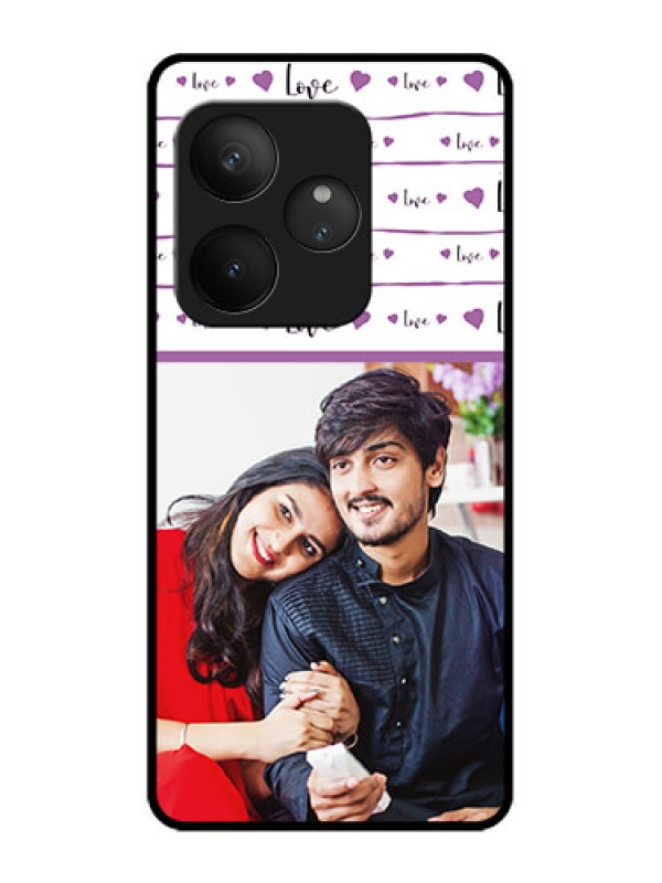 Custom Realme GT 6T 5G Custom Metal Phone Case - Couples Heart Design