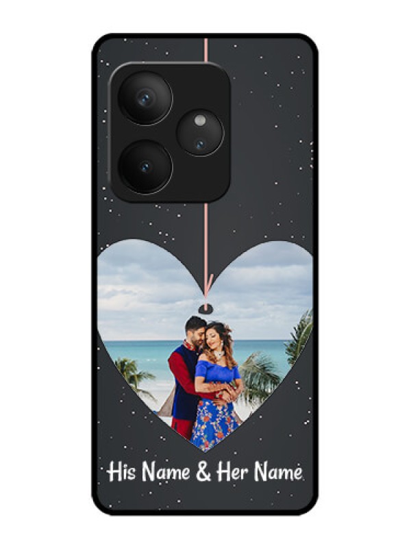 Custom Realme GT 6T 5G Custom Metal Phone Case - Hanging Heart Design