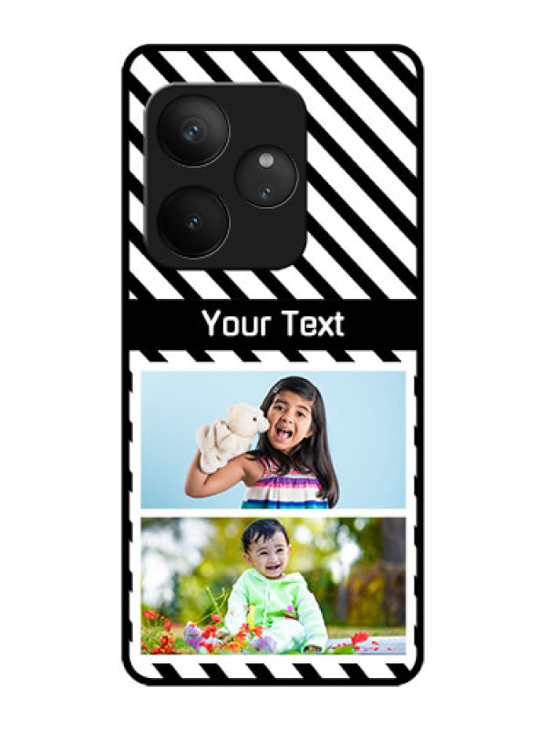 Custom Realme GT 6T 5G Custom Metal Phone Case - Black And White Stripes Design