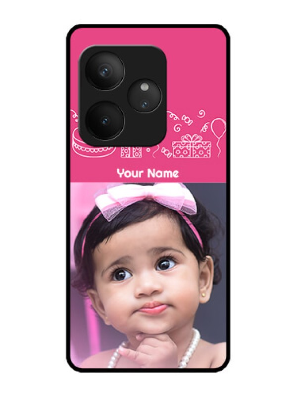 Custom Realme GT 6T 5G Custom Metal Phone Case - With Birthday Line Art Design