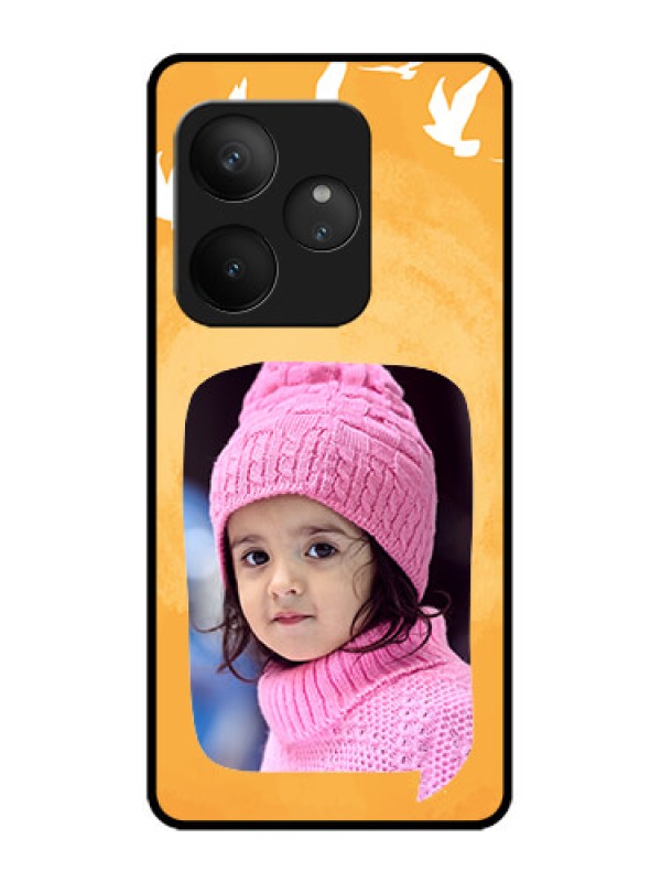 Custom Realme GT 6T 5G Custom Metal Phone Case - Water Color Design With Bird Icons