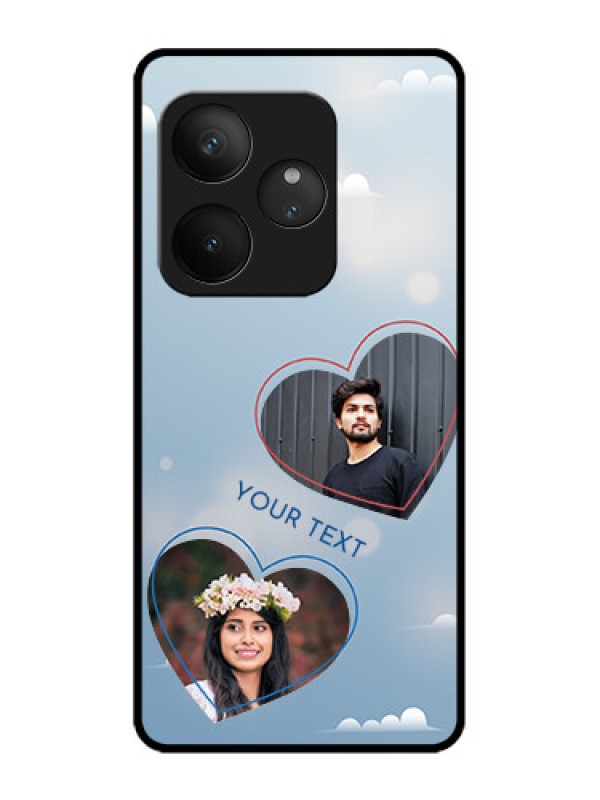 Custom Realme GT 6T 5G Custom Metal Phone Case - Blue Color Couple Design