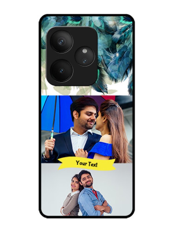 Custom Realme GT 6T 5G Custom Metal Phone Case - Image With Boho Peacock Feather Design