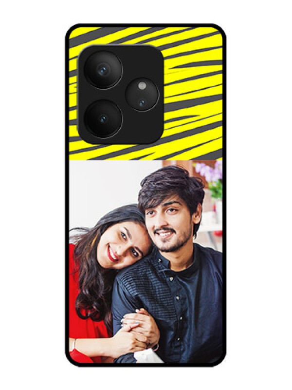 Custom Realme GT 6T 5G Custom Metal Phone Case - Yellow Abstract Design