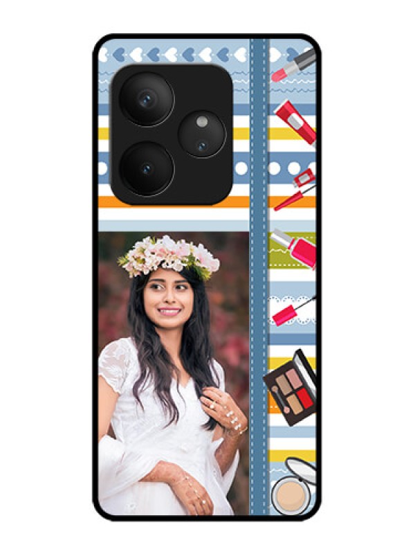 Custom Realme GT 6T 5G Custom Metal Phone Case - Makeup Icons Design