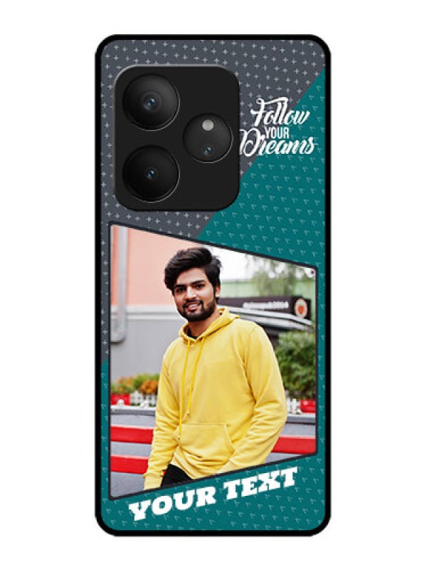 Custom Realme GT 6T 5G Custom Metal Phone Case - Background Pattern Design With Quote