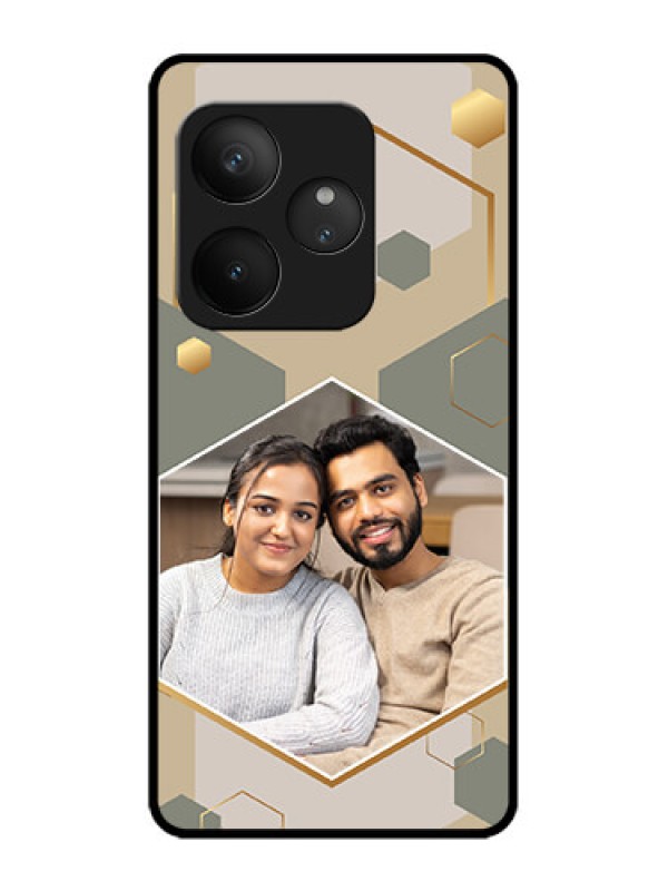 Custom Realme GT 6T 5G Custom Metal Phone Case - Stylish Hexagon Pattern Design
