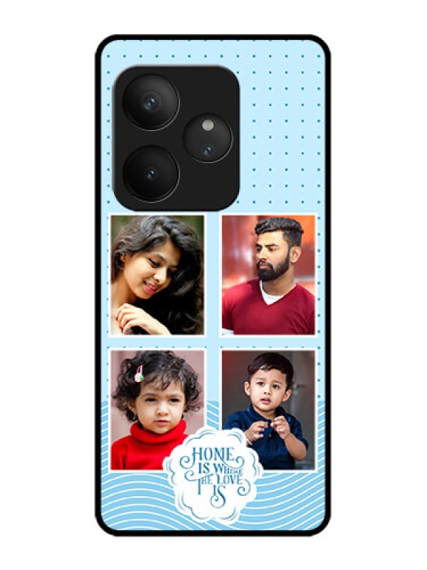 Custom Realme GT 6T 5G Custom Metal Phone Case - Cute Love Quote With 4 Pic Upload Design