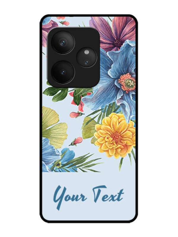 Custom Realme GT 6T 5G Custom Metal Phone Case - Stunning Watercolored Flowers Painting Design