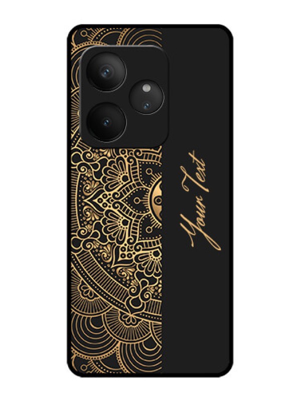 Custom Realme GT 6T 5G Custom Metal Phone Case - Mandala Art With Custom Text Design