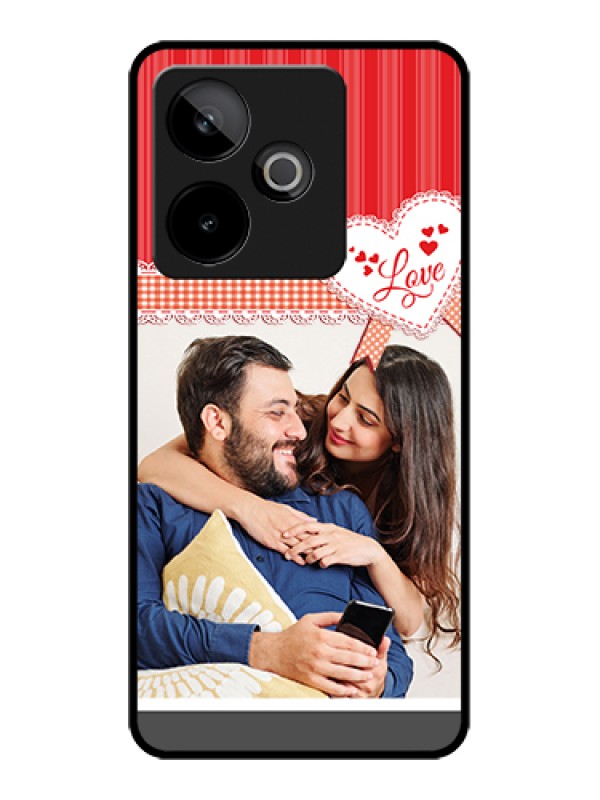 Custom Realme GT 7 5G Custom Metal Phone Case - Red Love Pattern Design