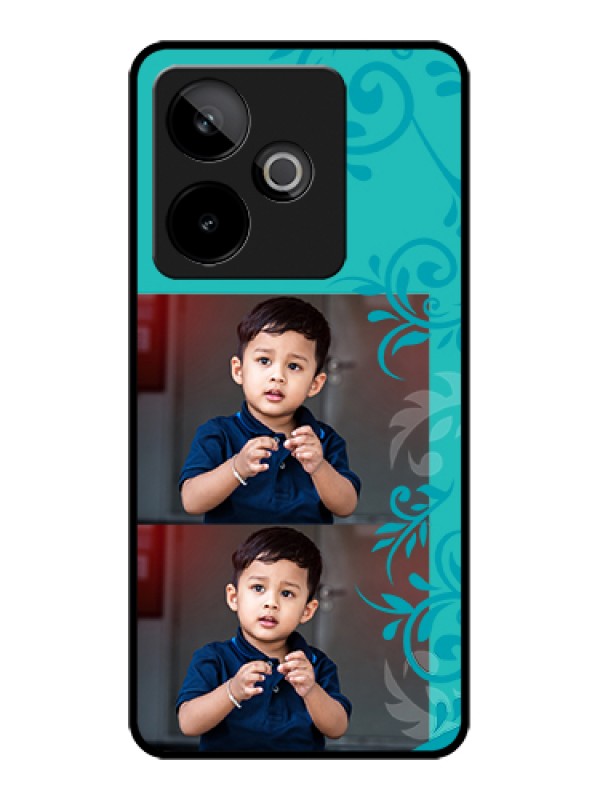 Custom Realme GT 7 5G Custom Metal Phone Case - With Photo And Green Floral Design