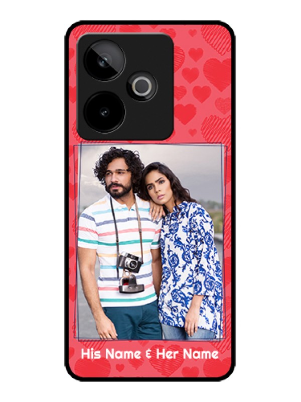 Custom Realme GT 7 5G Custom Metal Phone Case - With Red Heart Symbols Design