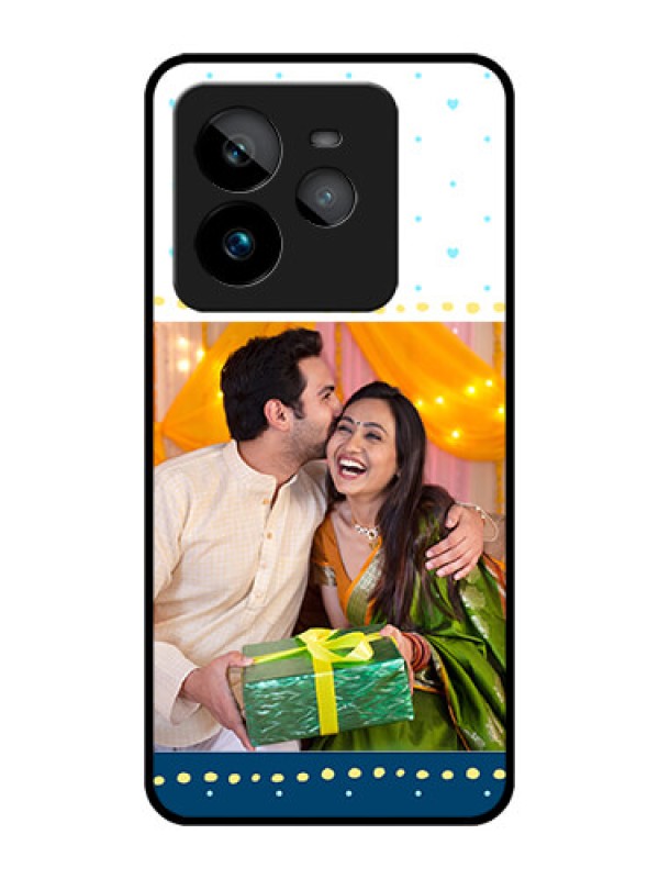 Custom Realme GT 7 Pro Custom Metal Phone CaseWhite And Blue Abstract Design