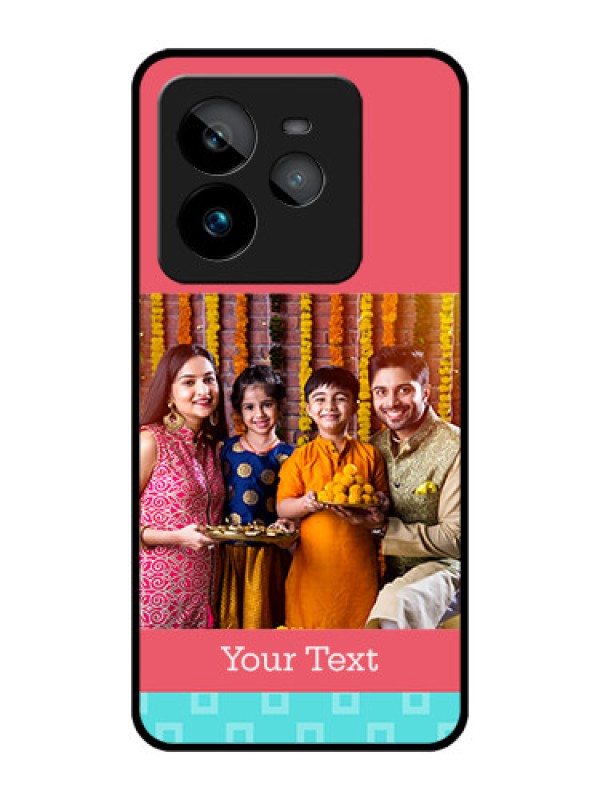 Custom Realme GT 7 Pro Custom Metal Phone CasePeach and Blue Color Design