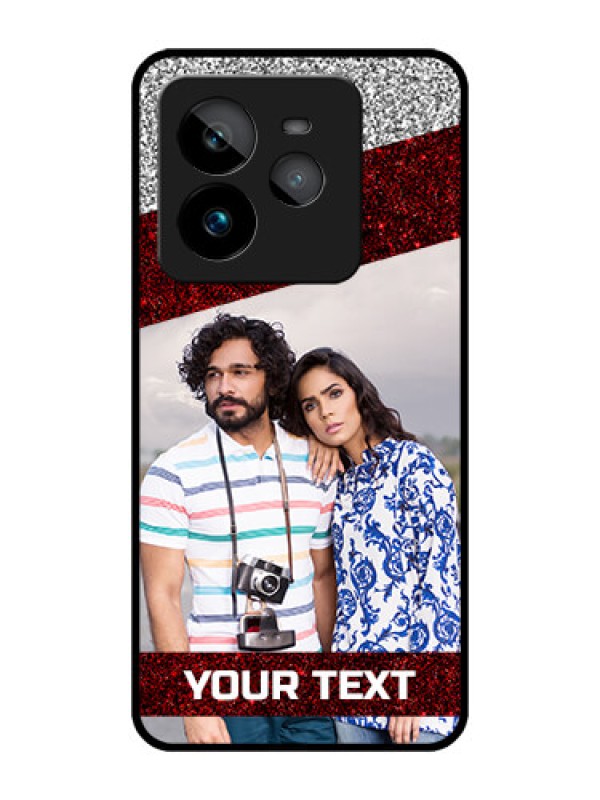 Custom Realme GT 7 Pro Custom Metal Phone CaseImage Holder With Glitter Strip Design